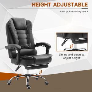 Silla de Oficina Ejecutiva de Lujo de Cuero PU de Alta Calidad con Reposapiés, Mueble Moderno Ergonómico para Jefe con Masaje - Product Image 5