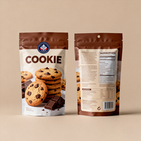 Sachet personnalisé refermable pour biscuits, pochette verticale en plastique scellée avec fermeture éclair pour emballage de bonbons et biscuits