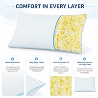 Oreillers orthopédiques ergonomiques en mousse à mémoire de forme rafraîchissante avec housse en fibre de bambou pour soulagement de la douleur, oreillers de lit déchiquetés pour le cou et la colonne cervicale, vente en gros