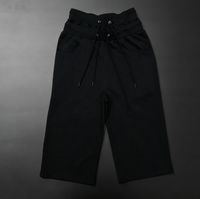 Shorts amples noirs pour hommes, longueur genou, avec double cordon de serrage, coupe ample, personnalisables, vente en gros