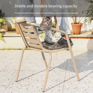 Modern Outdoor Courtyard <b>Garden</b> Aluminum Alloy Table Terrace Balcony champagne Aluminum Alloy Leisure Tables and <b>Chairs</b> - Product Image 4