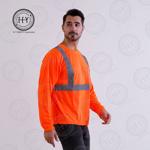 Khả năng <span class=keywords><strong>hi</strong></span>ển thị cao huỳnh quang phản quang an toàn Áo sơ mi nhanh khô dài tay áo Polyester xây dựng bảo hộ lao động <span class=keywords><strong>HI</strong></span> <span class=keywords><strong>VIS</strong></span> bảo hộ lao động - Product Image 2