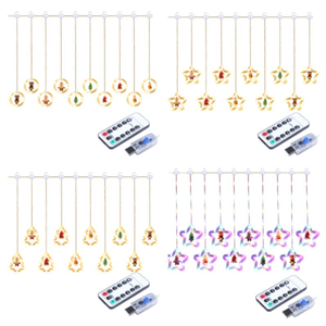 Guirlande lumineuse de Noël YN pour fenêtre et cheminée, avec crochet en cuivre et télécommande USB, 8 modes, pour décoration intérieure - Product Image 5