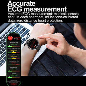 Montre connectée ET472 avec fonction d'appel, lampe de poche, assistant IA-GPT, étanche IP68, surveillance de la température corporelle, ECG, moniteur de santé - Product Image 4