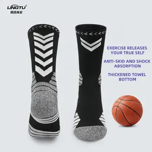 LINGTU kaus kaki basket pemasok kaus kaki olahraga berkualitas tinggi produsen kaus kaki basket logo kustom