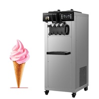 Machine à glace molle professionnelle à tête unique, grande capacité, entièrement automatique, pour usage sur comptoir et vertical, pour la préparation de coupes glacées et de cornets.