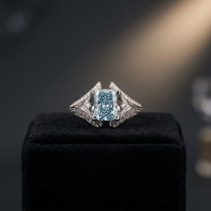 Radiant Cut Lab Grown <b>Diamond</b> <b>Ring</b> IGI Certified Pave Setting Engagement Wedding Band for Women - Product Image 3