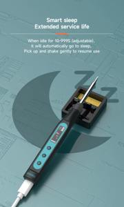 Fer à souder portable USB UYUE <span class=keywords><strong>T12S</strong></span> 65W, chauffe rapidement, haute efficacité avec fonction de mise en veille intelligente pour la réparation de téléphones mobiles et de circuits imprimés - Product Image 3