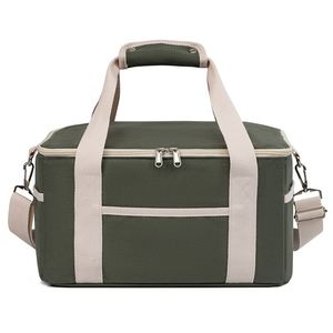 Wholesale Insulated Canvas Lunch Cooler Bag with Adjustable Shoulder Straps Portable Collapsible Soft Lunch Bag - Product Image 2