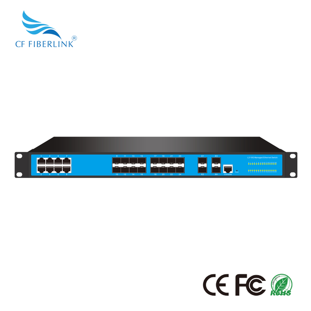 Enterprise-Level Management Network Switch 16 Gigabit Optical 8 Gigabit Electricical 40 Gigabit Optical Steel Alloy Layer 3