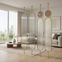 Cloison de séparation en verre et acier inoxydable moderne personnalisable, mur de séparation métallique rotatif minimaliste pour restaurant, revêtement