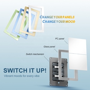 <strong>PC</strong> With Glass Decorator Electric <strong>Double</strong> Wall Switch South American Standard Home Wall Mounted 2 Gang 1-Way 2-Way Light Switch - Product Image 5