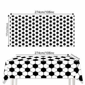 Football Party PEVA Printed <b>Tablecloth</b> Disposable Oilproof Durable Eco-Friendly Customizable Sports Game Decoration - Product Image 2