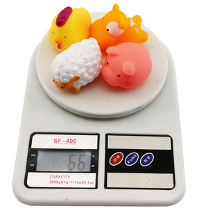 4個のホットセール動物豚羊鶏カバ噴出天然柔らかいゴム風呂子供のための赤ちゃんのおもちゃ - Product Image 6