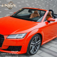 Vinilo Adhesivo para Automóviles Super Brillante Color Naranja Volcánico Metálico (usado)