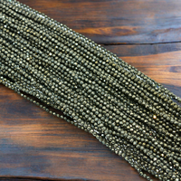 Usine en gros 3mm à facettes pyrite naturelle perles de pierres précieuses en vrac pour bijoux à bricoler soi-même perles de pierre