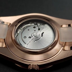 41mm <b>Mens</b> <b>Watch</b> With Fluted Bezel Rose <b>Gold</b> <b>Solid</b> Steel Case Sapphire Crystal Green Dial Fit 8285 Movement - Product Image 5