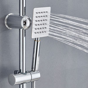 ชุดก๊อกน้ำสแตนเลสติดผนังชุบโครเมียม, ชุดฝักบัวอาบน้ำร้อนและเย็นพร้อมแกนวาล์วเซรามิกสำหรับห้องน้ำ - Product Image 5