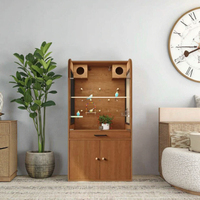 Cage à oiseaux en bois de luxe, grande volière en verre pour perroquets avec nichoir pour pigeons, cage de reproduction pour oiseaux d'hôtel et accessoires