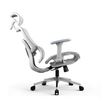 Chaise de bureau exécutive moderne et contemporaine en maille, avec support lombaire, robuste, appuie-tête réglable 4D, pivotante, ergonomique, base chromée