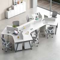 Bureau de travail moderne en bois durable avec cloison haute pour postes de travail en centre d'appels - Usage commercial