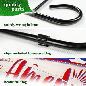 DB Combo Pack Black Garden Flag Stand & 36x16 USA Flag Patriotic 12x18 God Bless America Accent for <b>Yard</b> & <b>Lawn</b> <b>Signs</b> - Product Image 4