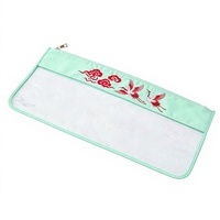 Nouveauté : Sac de rangement portable de luxe brodé Mahjong en PVC transparent et imperméable, grande capacité, avec fermeture éclair, idéal pour les cosmétiques et comme cadeau.