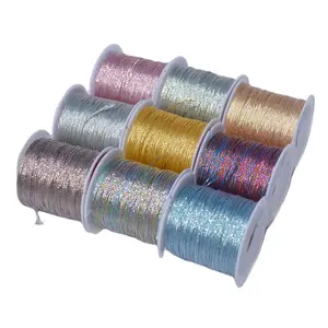 Hilo lurex metálico de colores, hilo brillante de nailon para coser