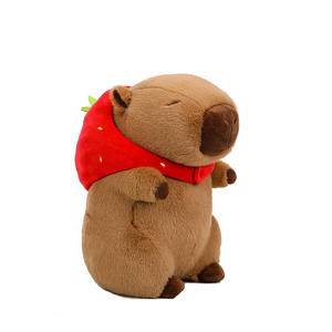 Boneka Hewan Lucu Capybara Berbentuk Topi Stroberi Berbagai Ukuran, Ransel Kura-kura, Boneka Capibara - Product Image 1
