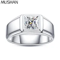 Bague de Noël MuShan en argent sterling 925 avec moissanite VVS, plaquée or 18 carats, bijoux fins brevetés MST pour elle