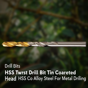 Hss Twist <b>Drill</b> <b>Bit</b> TiN Coated Head Hss Co Alloy Steel For Metal Drilling - Product Image 3