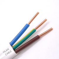 YILAN Shandong BVVB Kupfer-Elektrokabel 3-adrig PVC-Isolierung Massiv Flach 1mm/1,5mm/2,5mm ISO9001/CCC Hausverkabelung 600V