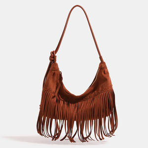 High Quality Bohemian Crossbody Bag Large Capacity Solid Color PVC Zipper Closure <b>Waterproof</b> Vintage Fashion - Product Image 5