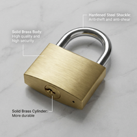 Cadenas en laiton robuste de haute qualité avec anse en acier trempé antivol 40 mm