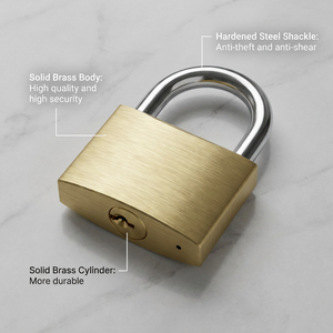 <span class=keywords><strong>Candado</strong></span> de Seguridad de Alta Resistencia con Grillete de Acero Endurecido Antirrobo y <span class=keywords><strong>Candado</strong></span> de Latón de 40 mm - Product Image 1