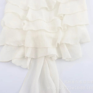 ZAR夏季新款女装欧美风法式设计时尚休闲风格高腰3D效果挂脖 - Product Image 4