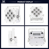 Projecteurs LED sans fil 9x18W RGBWA UV 6-en-1 avec télécommande DMX et batterie pour Noël, mariages et fêtes