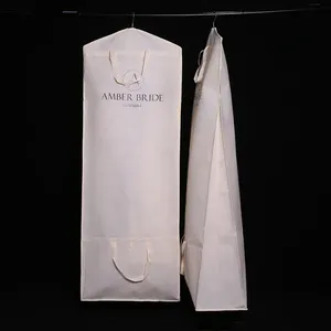 Garment Dress Bag For Wedding Garment Bag Dustproof Cover Storage Clothes Cover Bag NO-WOVEN Customized Logo