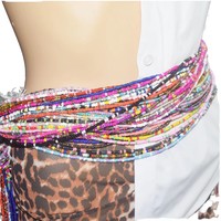 Chaînes de taille et de corps bohèmes en perles de rocaille YWJC en gros, ceinture chaîne tendance pour femme