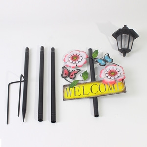 Letrero de Bienvenida Solar con Estaca para Jardín, Luz Decorativa de Metal con Flores y Abejas, Adorno para Patio, Camino, Césped y Paisaje - Product Image 2