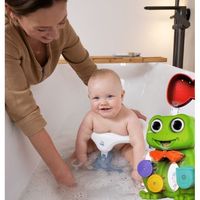 SC ECOMMERCE DY-YTPG-HR8S Ensemble de jouets de bain pour bébé en PVC, grenouille couineuse, rouleaux rotatifs, 4 gobelets empilables, bouteille pulvérisatrice flottante, Time