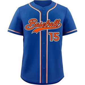 Maillot de baseball personnalisé brodé unisexe pour adulte, uniforme sportif anti-humidité avec col de baseball et twill. - Product Image 1