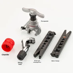 Juego <span class=keywords><strong>de</strong></span> Herramientas <span class=keywords><strong>de</strong></span> Abocardado Excéntrico 45 °   Expansor <span class=keywords><strong>de</strong></span> Tuberías <span class=keywords><strong>de</strong></span> Refrigeración HVAC con Mordazas Métricas/Imperiales con Cortador <span class=keywords><strong>para</strong></span> Reparación Profesional - Product Image 3