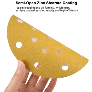 USA Stock-50Pack locale 6 pollici 17-Hole 80 120 180 320 levigatura dischi gancio <span class=keywords><strong>Loop</strong></span> carta vetrata orbitale - Product Image 4