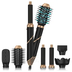 Neues Design 6 In 1 Hair Styler Hochgeschwindigkeits-Elektro gebläse Heißluft bürste Styler und Trockner automatischer Locken wickler rotierend