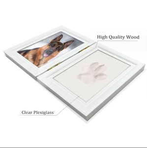 Vendita calda piccola struttura in <span class=keywords><strong>legno</strong></span> per animali da compagnia personalizzata con motivo animale con stampa a forma di zampa da <span class=keywords><strong>tavolo</strong></span> per cani con impronta di gatto - Product Image 4