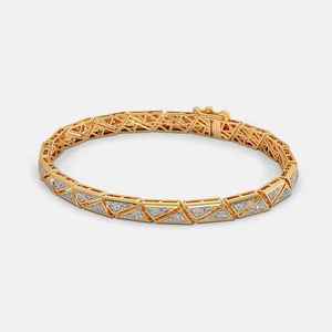 Timeless Moissanite Brilliant Cut Chain Link Bracelet 925 Sterling Silver Gold Plated Trendy Channel Set Style Unisex Jewelry - Product Image 4