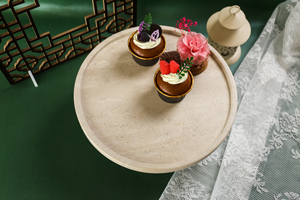 Supporto per Torte in Travertino e Marmo Rotondo, Modello MCS02, per Matrimoni e Decorazioni Domestiche, Vendita all'Ingrosso di Future Stone Factory - Product Image 5