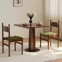 Table à manger vintage en bois massif pour petite maison, café, salon de thé, bureau de vente, balcon, table de négociation carrée