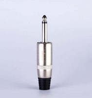 Nouveau connecteur audio mono nickel de 6,35 mm (1 pouce) pour microphone de téléphone, prise jack pour câble de haut-parleur, vente en gros